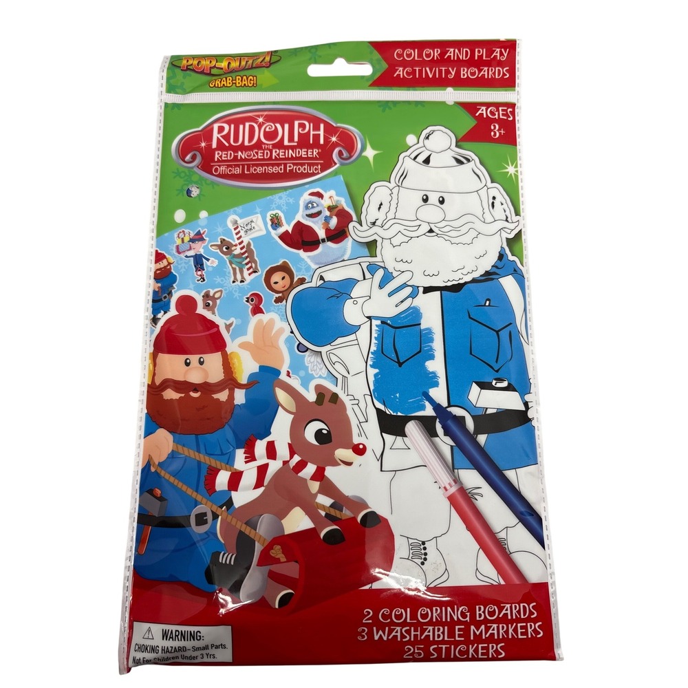 Rudolph the Red Nosed Reindeer Color Play Activity Boards Kit Markers‎ Stickers